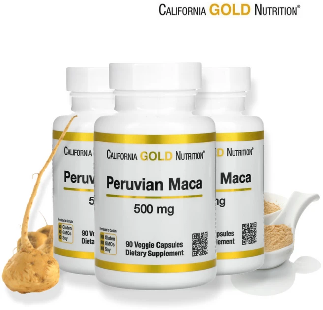 [3세트] 씨지엔 페루산 마카 500mg 식물성 90 캡슐 아답토젠 옐로우 마카 뿌리, 3개, 90정 - 쿠팡