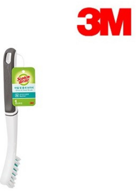 3M 스카치브라이트 욕실 창문 변기 청소 틈새 브러쉬, 그레이, 1개