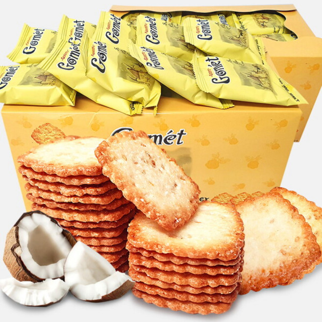 [뉴트리365] 2박스(100봉) 고멧 참깨 코코넛 크래커 과자 간식, 520g, 2개