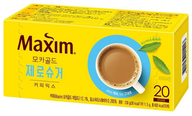 맥심 모카골드 스테비아 제로슈거 커피믹스, 11.5g, 1개, 20개입