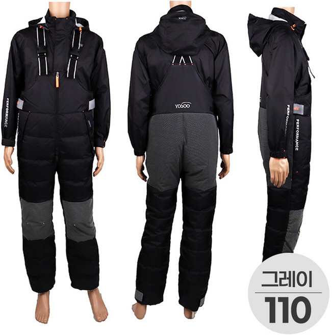 이화요수 하이포라 구스다운 멜빵바지 그레이 110호, 단품