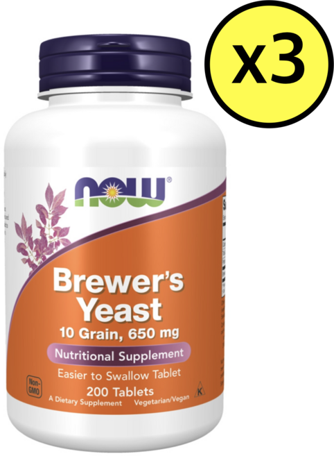나우푸드 맥주효모 200캡슐 3개 세트 약들약 고약사, 200정