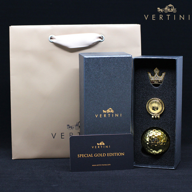 베르티니 황금골프공(골든볼1+볼마커) 선물세트