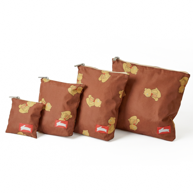 오우아스튜디오 어린이집 준비물 방수 파우치 4종 세트, 듀이 브라운