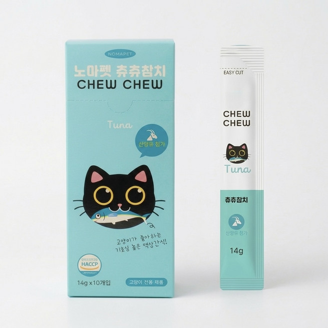 노마펫 고양이 간식 산양유 스틱형 츄츄 참치맛 10개입, 14g, 1개, 참치