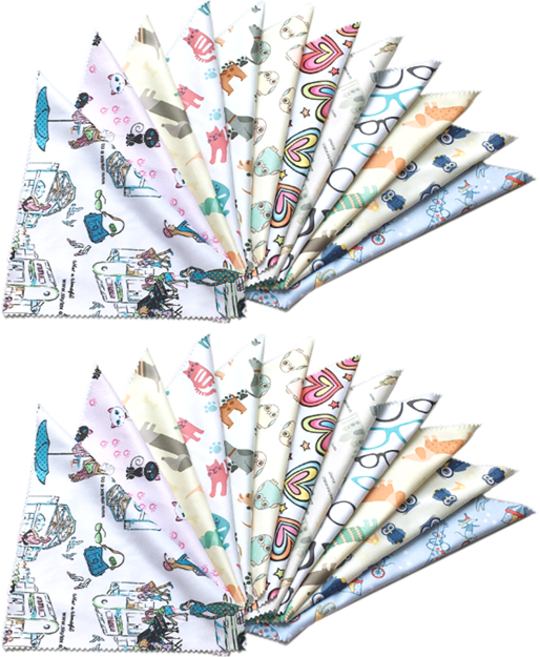 렌즈소녀 그림 안경닦이, 혼합색상, 24개