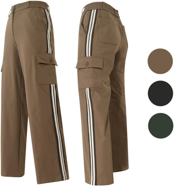 스포티 사이드 라인 여자 골프 와이드 카고 바지 18홀 여름신상