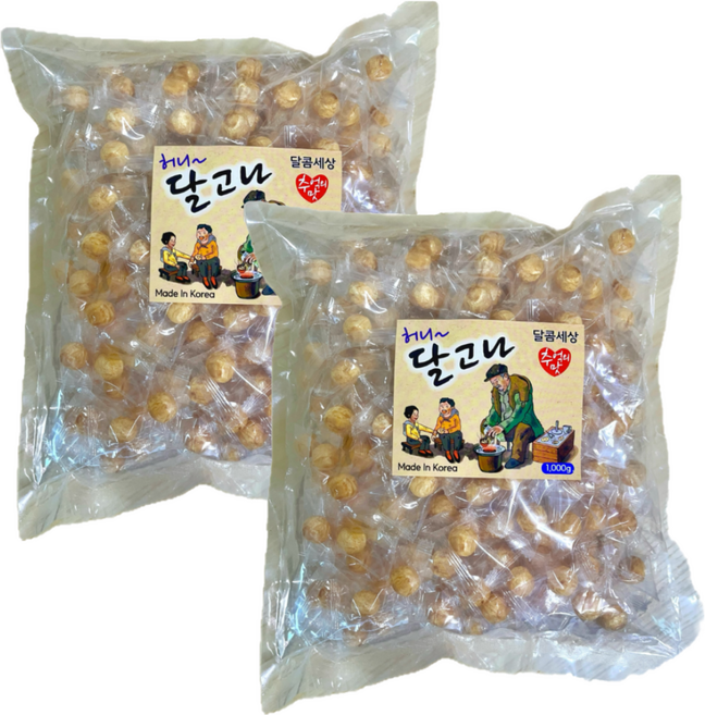 허니 달고나 달구나 대용량 달고나 캔디 사탕, 1kg, 2개