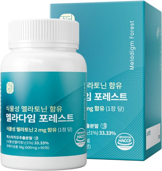 자연새긴 식물성 멜라토닌 함유 멜라다임 포레스트 식약처 HACCP, 1개, 60정 - 쿠팡