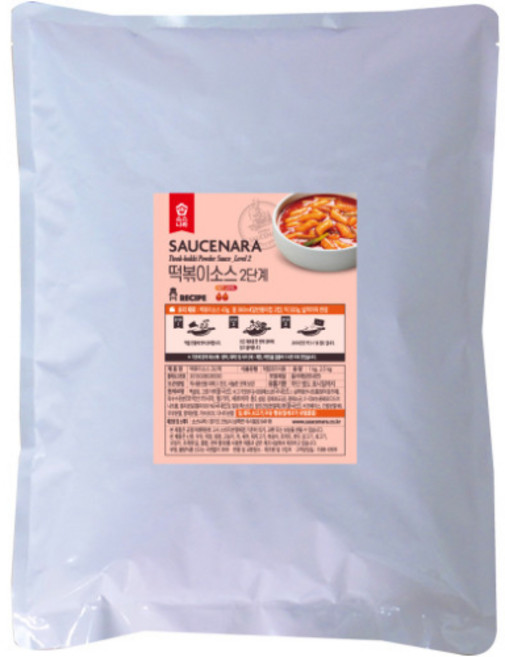 소스나라 떡볶이소스 2단계(보통 매운맛) 2.5kg 업소용 대용량 분말 행사용 맛집소스, 1개