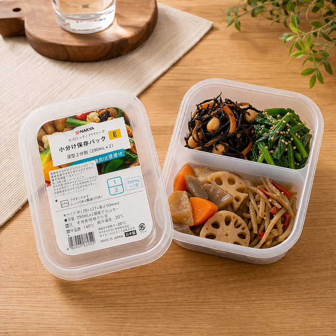 유니온셀 나카야 밀폐용기 전자레인지 반찬통 2구 3구 4구 납작4구 1+1, 2구+2구, 1개