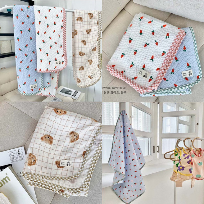 강아지 인견 이불 시어서커 시원한 블랭킷, 곰돌이(인견), 1개