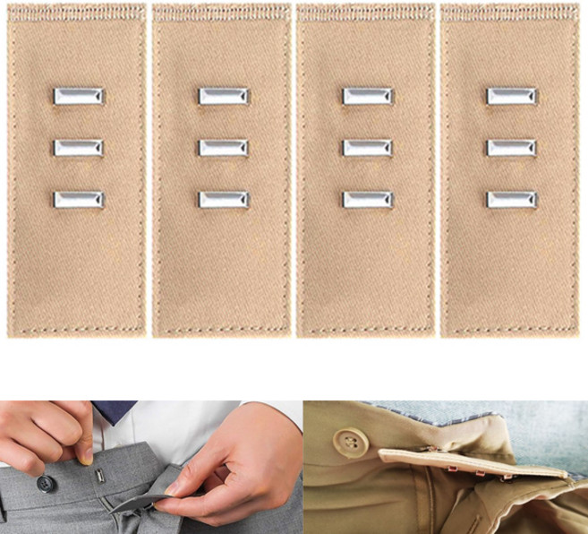 본라이프 허리늘리기 슬랙스 청바지 면바지 정장바지 밴딩 각종 바지수선 셀프수선 허리수선 마술단추 색상별 모음 단추, 슬랙스탭 (클립형)_베이지, 4개