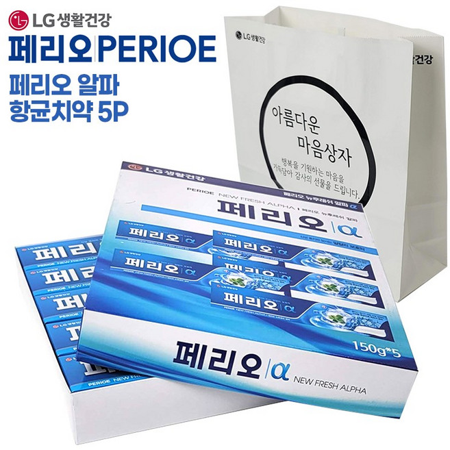 페리오 후레쉬알파 항균치약 5P세트 (150g 명절 선물세트 치약세트)