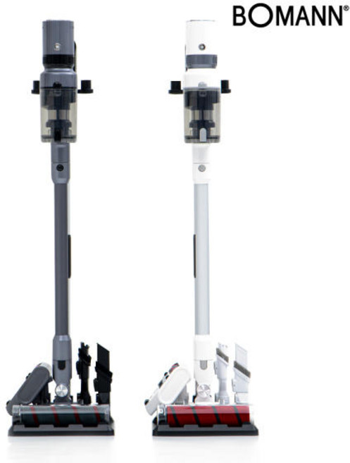 25000PA 충전식 무선 청소기 BLDC모터 그레이/화이트 1.2kg 가벼운 청소기 거치대 충전 침구브러쉬 포함, 화이트