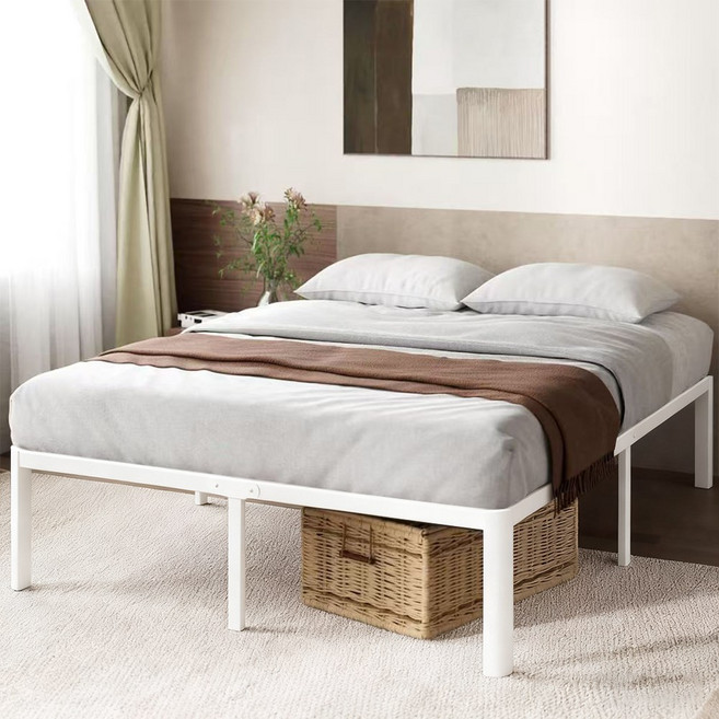 침대 프레임 침대 매트리스 깔판, 흰색
