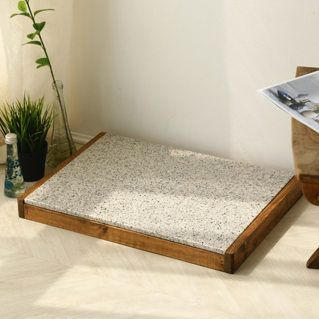 강아지 원목프레임 대리석 쿨매트(추가상품포함), 아이보리계열(추가상품포함), 1개