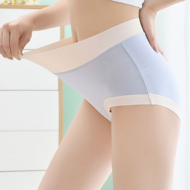 여성용 노라인 심리스 팬티 속옷 투톤 면 스포츠 편안한 요가