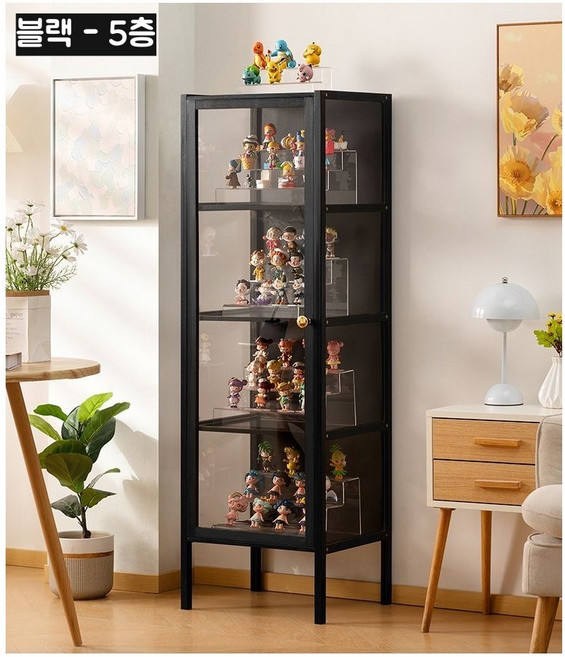 클리어 피규어 장식장 아크릴 케이스 가방 피규어 보관함 장식장 거실진열장 피규어 수납장, 블랙