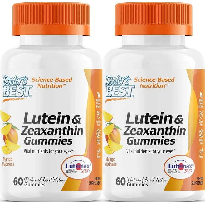 Doctor's Best Lutein + Zeaxanthin 닥터스베스트 루테인 지아잔틴 루테맥스 60구미 2통, 60정, 2개 - 쿠팡