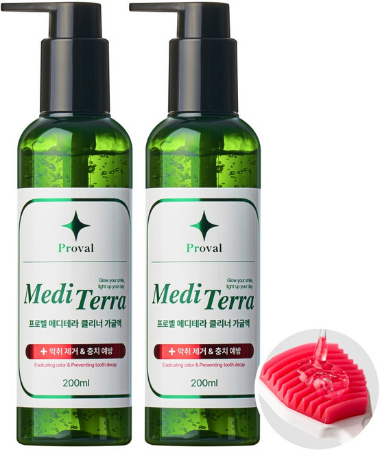 약국입점 프로벨 메디테라 혀 클리너액 구취제거 충치예방 상쾌한 구강케어 가글 클린젤 특허성분 의약외품, 2개, 200ml