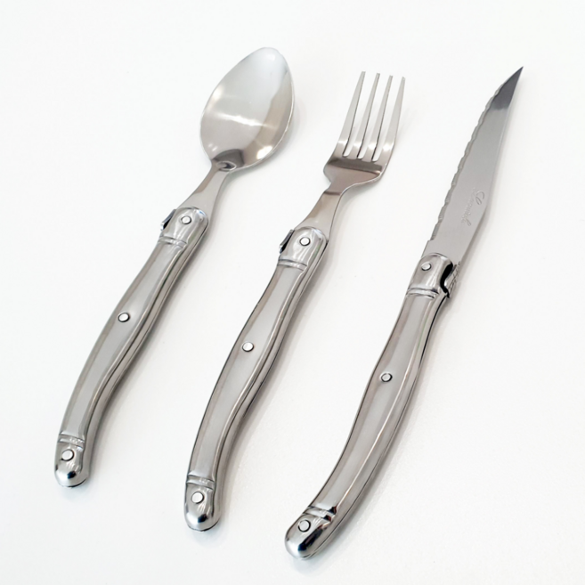 리옹 라귀올 시즌2 누벨 커트러리 1인 세트 3종, 1세트, 3pcs, 퓨어스틸