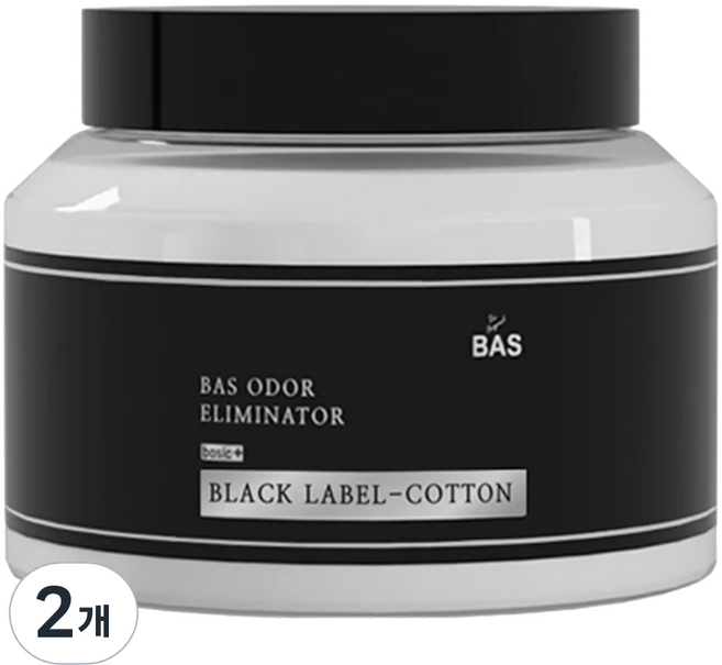 BAS 블랙라벨 베이직플러스 생활탈취제 본품 코튼향, 350g, 2개