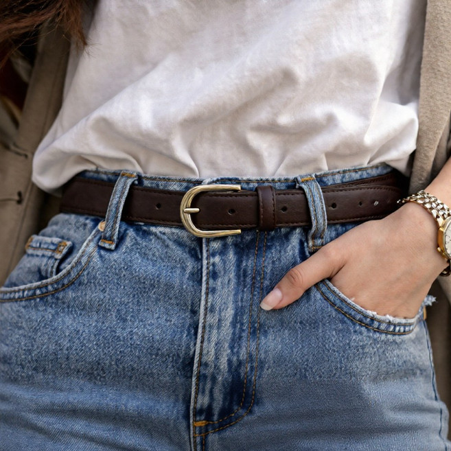 율투 여성 패션 슬림 벨트 심플 데일리 가죽 허리띠