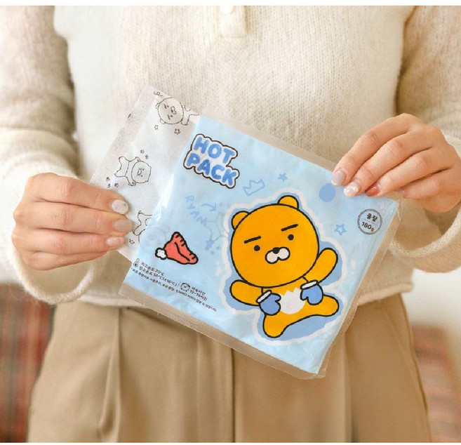 카카오프렌즈 프리미엄 핫팩 휴대용 난로 최대18시간지속, 1개, 춘식이핫팩주머니