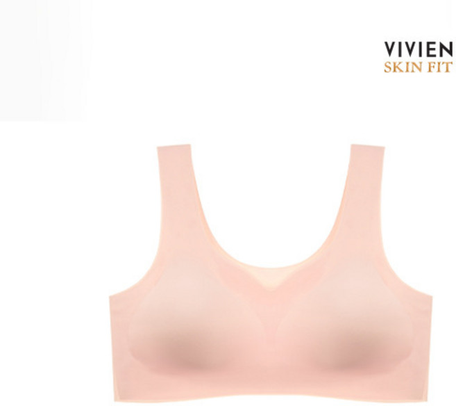 비비안 스킨핏 노와이어 심리스 퓨징 풀컵 핑크 컬러 브라