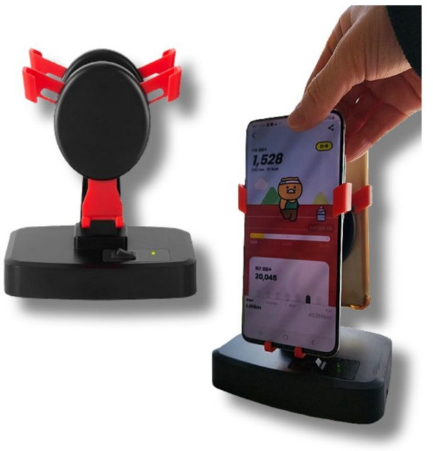 필요회복 오토워킹 핸드폰 무선 만보기 기계 자동 걷기, 1개, 듀얼(2대 장착)