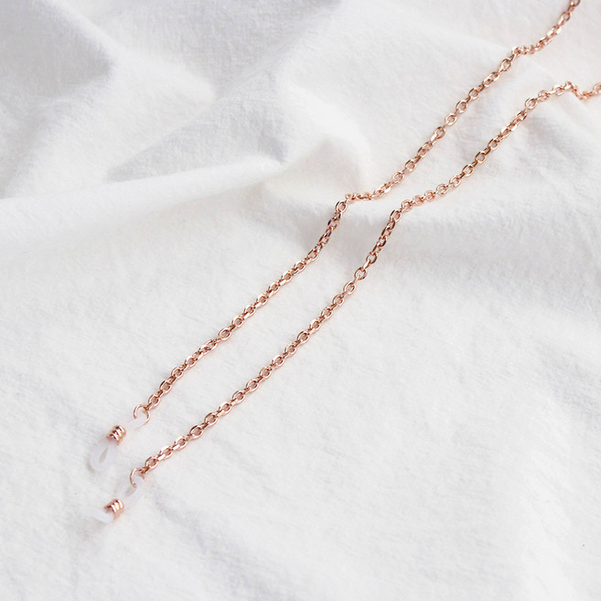 14K 이온 도금 핑크 로즈 골드 체인 안경줄 겸 마스크 스트랩 목걸이