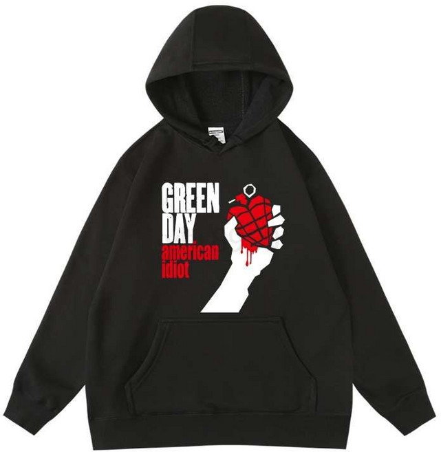 빅사이즈 락밴드 프린팅 남여공용 풀오버 후드티 그린데이 아메리칸 이디엇