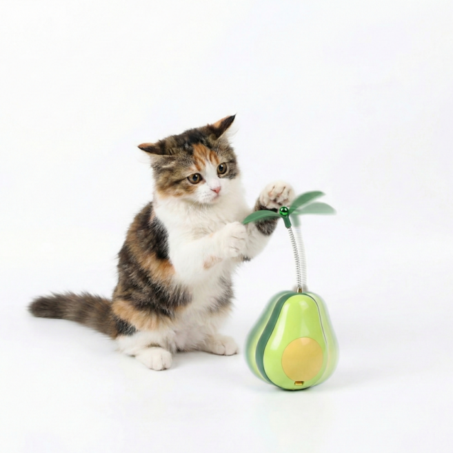 고양위들 아보카도 오뚜기 장난감 고양이, 아보카도 그린, 1개, 오뚜기 볼