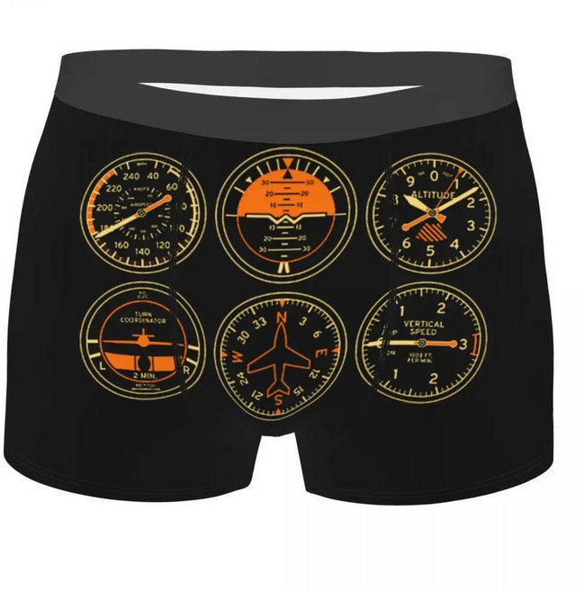 조종석 다이얼 비행 시뮬레이터 파일럿 복서 반바지 옴므 항공 비행기 속옷 팬티 스트레치, D. XXL, 2. 1, 1개