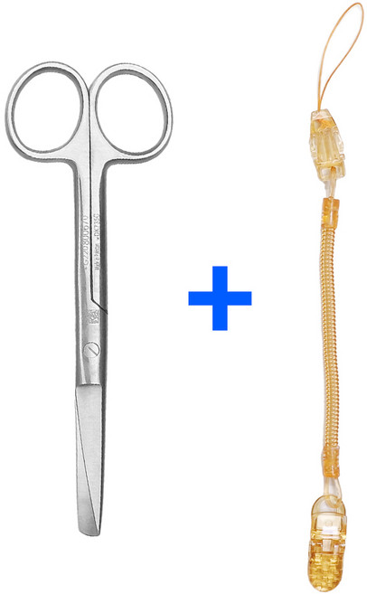 의료용 시저 가위 14cm 스프링 집게줄 2p 간호사 용품 가위집게줄, 1개, 오렌지집게줄_시저가위