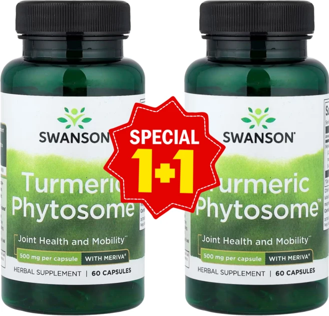 1+1 스완슨 메리바 함유 강황 파이토솜 500mg 캡슐 60정 / 해외직구 미국정품, 2개 - 쿠팡