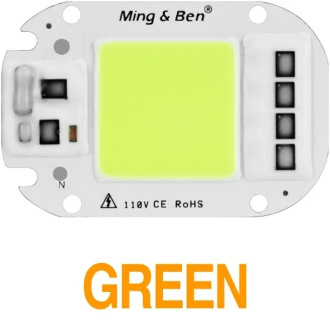 LED COB LChip 20W 30W 50W AC 110V 220V Smart IC Beads For DIY Grow 투광 조명 전구 데이 화이트 콜드, [02] Green, [05] 50W 220v, 1개