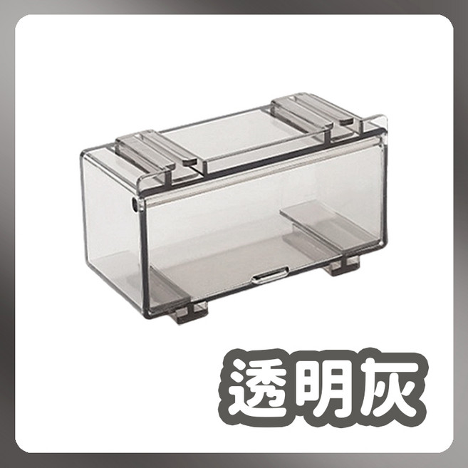 SENHO 模型車展示收納盒 1:64比例 可疊加防塵收納盒 適用多美小汽車 風火輪小汽車, 1個, 透明灰