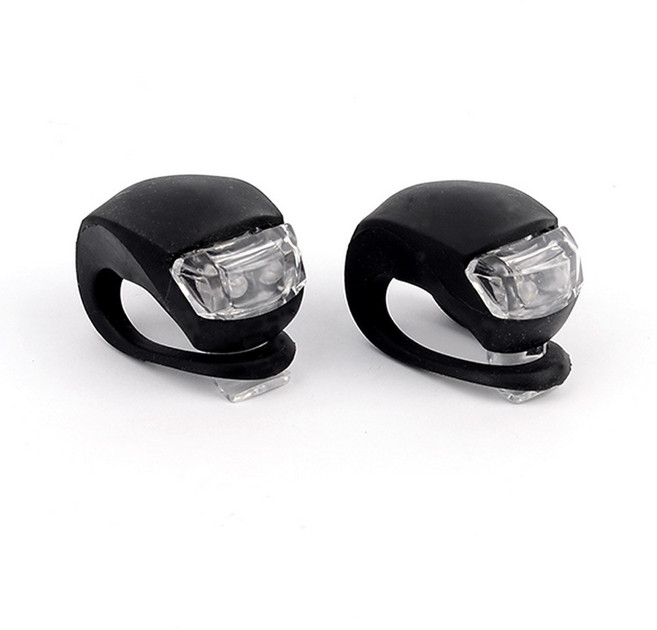 LED 실리콘 자전거 전조등, 블랙, 2개