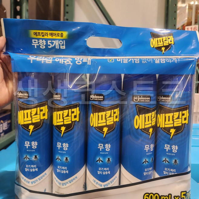 에프킬라 에어로졸 수성 멀티살충제 무향 모기퇴치 코스트코, 5개, 600ml