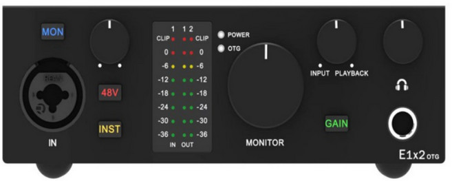 [Topping] 국내 정품 토핑 프로 USB 오디오 인터페이스/ 홈 레코딩 보컬 녹음, 1x2 OTG 블랙(총알잭), 1개