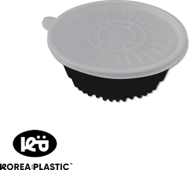 KP 220파이 탕용기 소 세트 흑색 100개 PP 국내생산, 1박스, 100개입