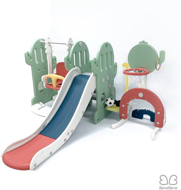 베네베네 쁘띠 선인장 유아 아기 미끄럼틀 풀세트, 그린, 1개
