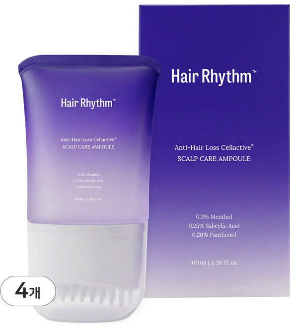 헤어리듬 루트너 괄사브러쉬 앰플 탈모완화, 4개, 100ml