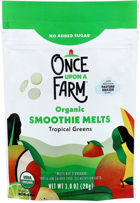 Once Upon A Farm 유기농 스무디 멜트 토들러 열대 녹색 채소 28g(1oz) Farm (원스 어폰 어 팜), Once Upon A Farm, 유기농 스무디 멜트,, 1 - 쿠팡