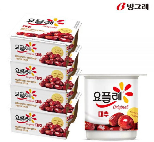 빙그레 요플레 대추 요거트 80g 16개입, 16개