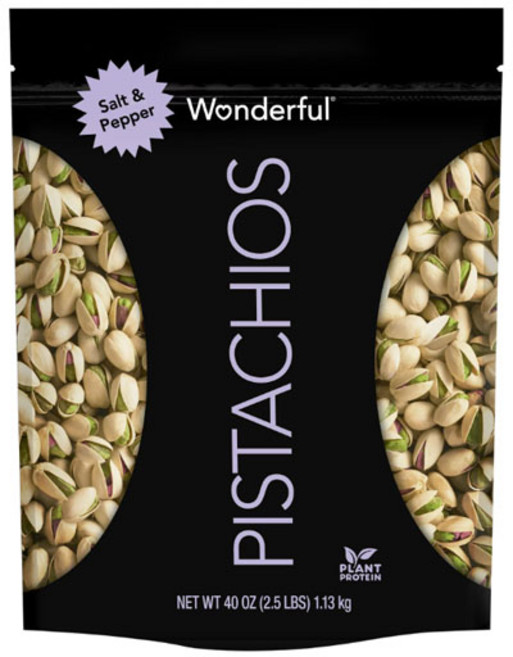 원더풀 Wonderful Pistachios 솔트 & 페퍼 피스타치오 간식 1.13kg, 1팩