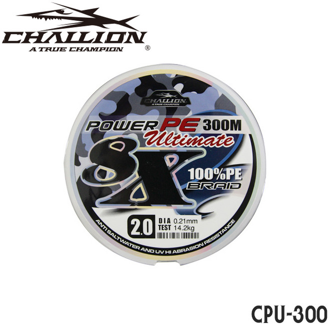 챌리온 파워 PE합사 CPU-300 X8 300m 그린 원줄, 1호-354069, 1개