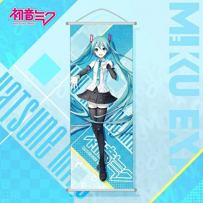 하츠네 사쿠라 유키 미쿠 만화방 인테리어 장식 포스터 굿즈 2D 피치 스킨 스크롤 주변 걸이식 그림 벽 25x70cm, Hatsune 1, 3박스